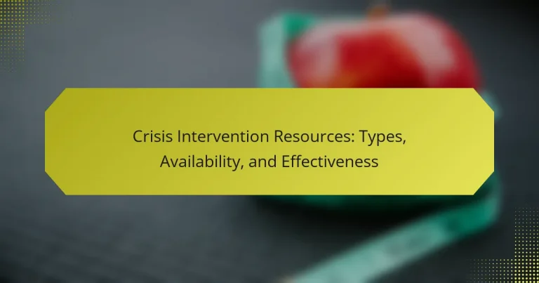 Crisis Intervention Resources: Types, Availability, and Effectiveness