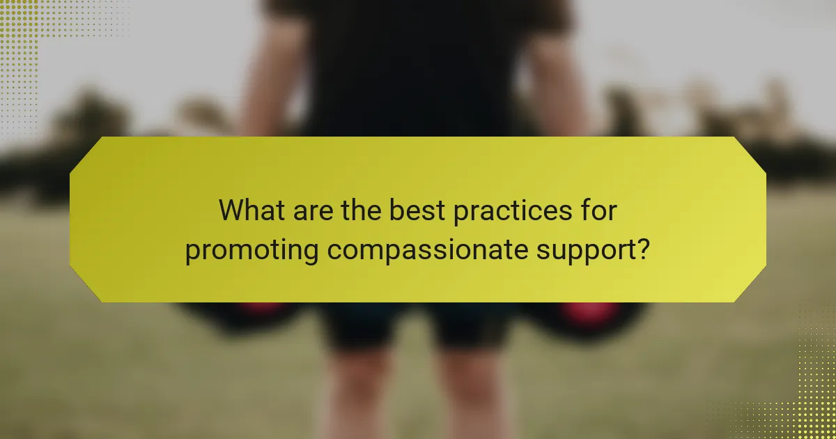What are the best practices for promoting compassionate support?