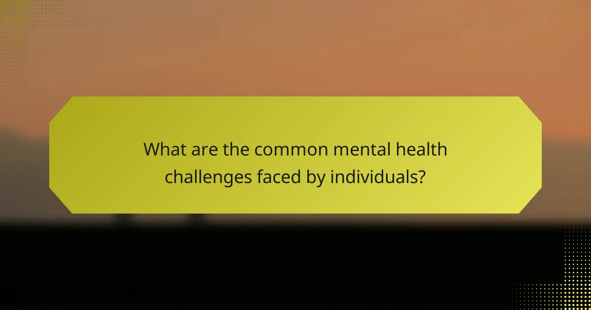What are the common mental health challenges faced by individuals?