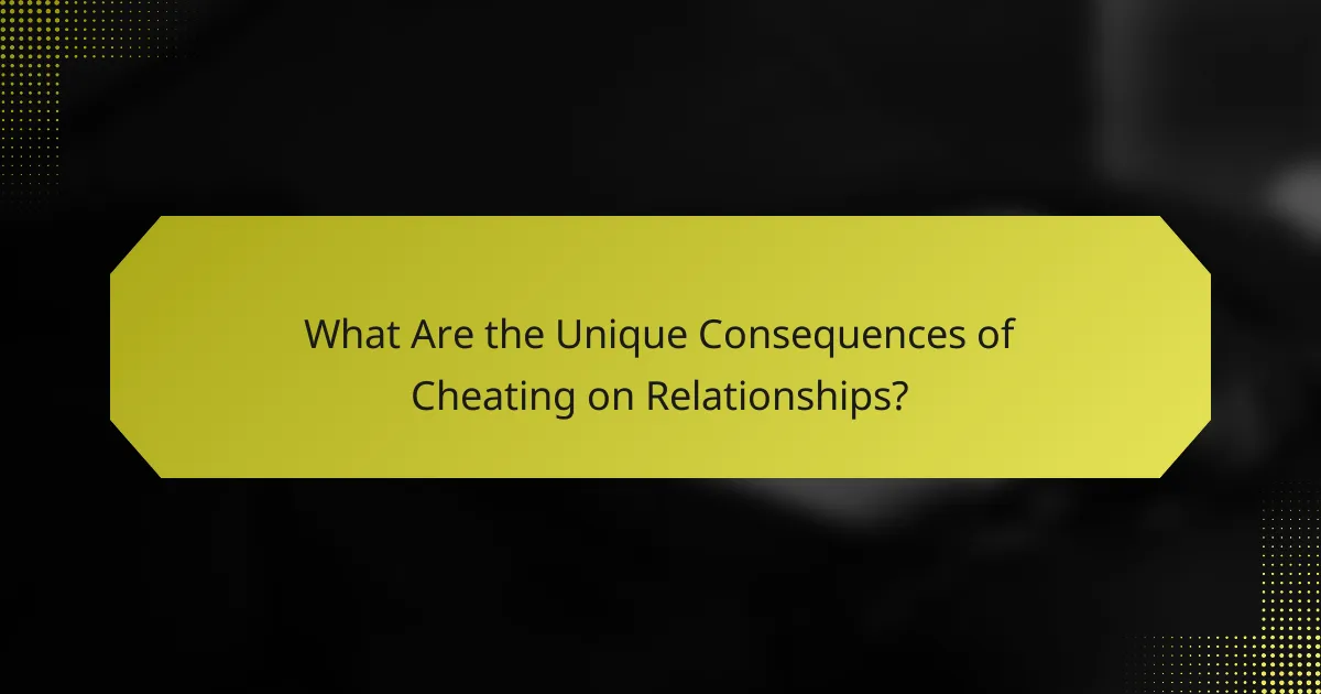 What Are the Unique Consequences of Cheating on Relationships?