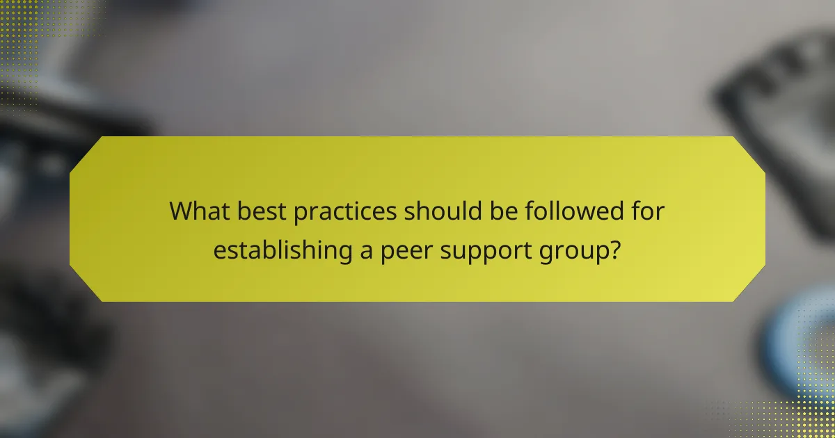 What best practices should be followed for establishing a peer support group?