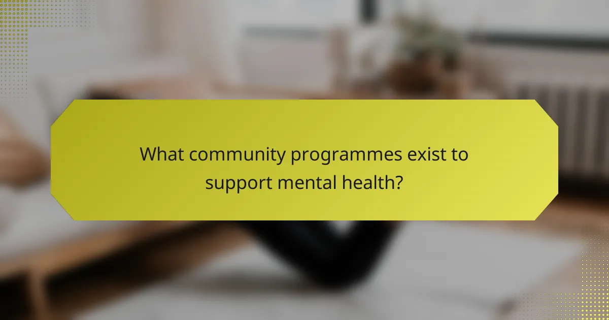 What community programmes exist to support mental health?