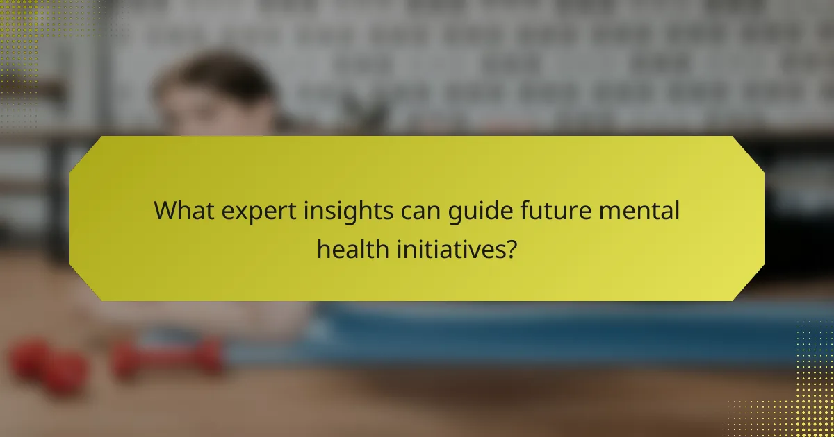 What expert insights can guide future mental health initiatives?