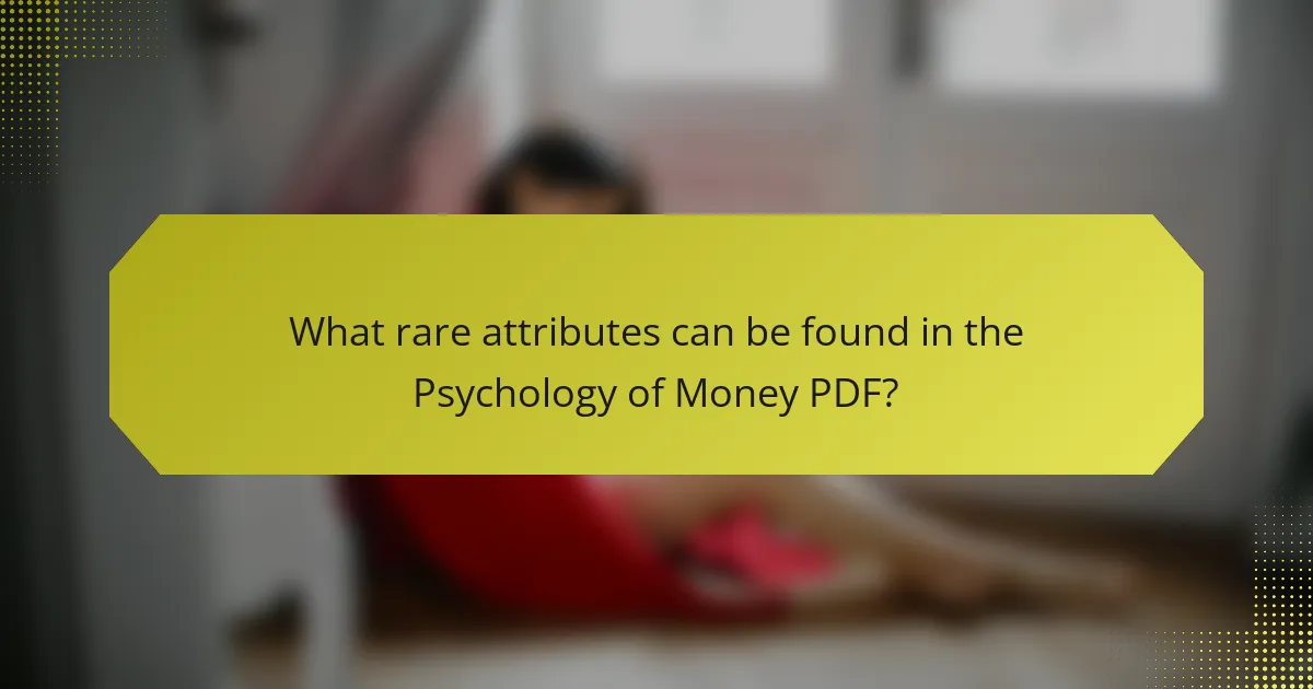 What rare attributes can be found in the Psychology of Money PDF?