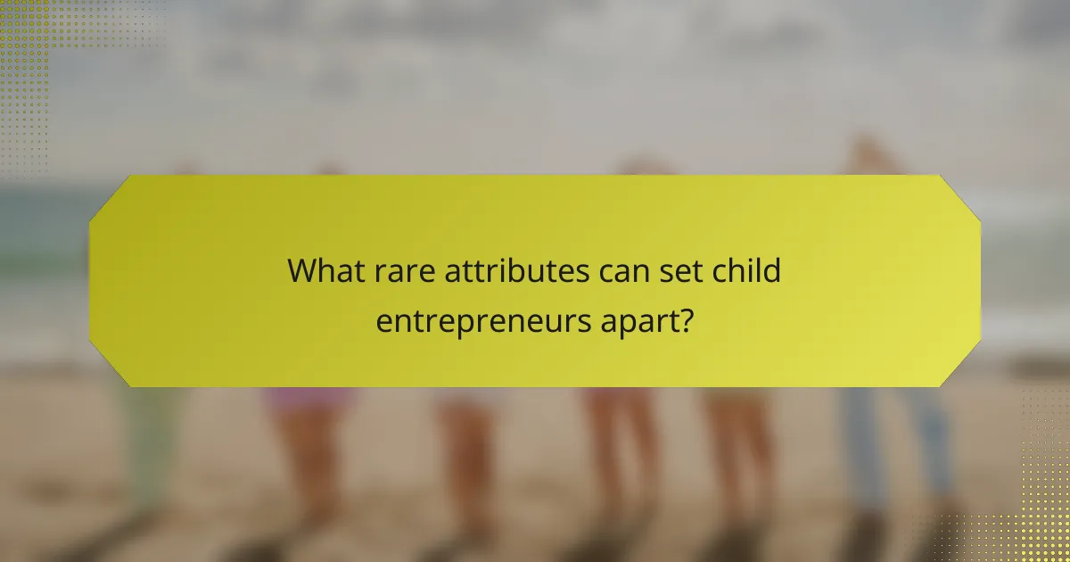 What rare attributes can set child entrepreneurs apart?