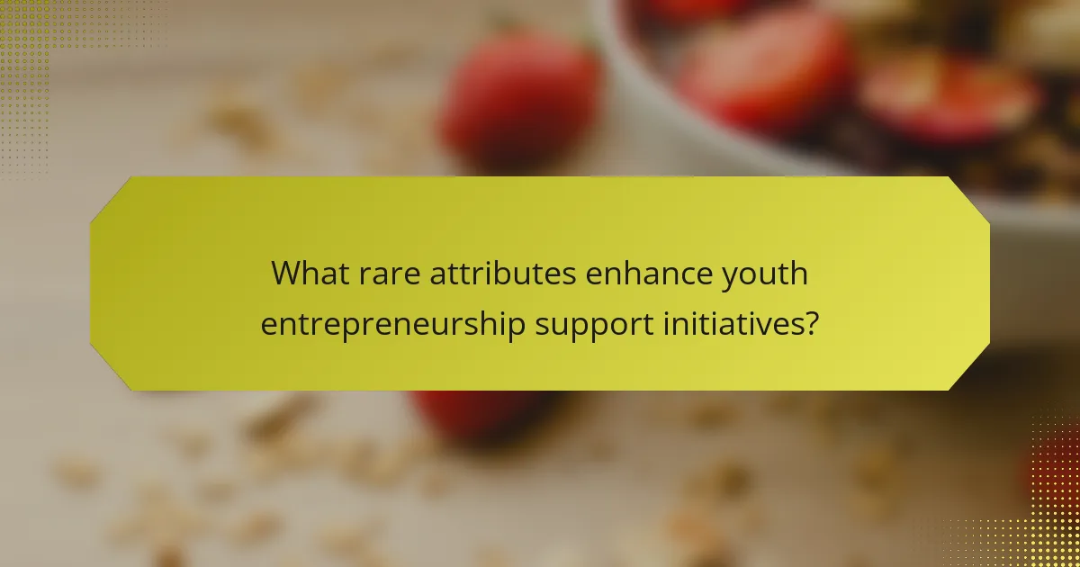 What rare attributes enhance youth entrepreneurship support initiatives?