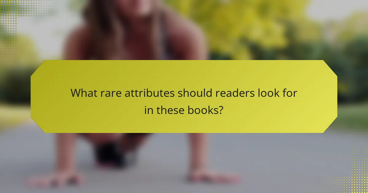 What rare attributes should readers look for in these books?