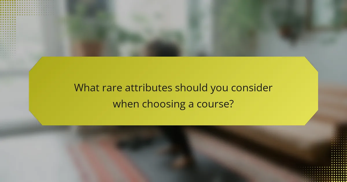 What rare attributes should you consider when choosing a course?