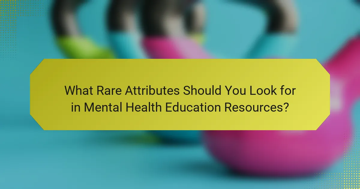 What Rare Attributes Should You Look for in Mental Health Education Resources?