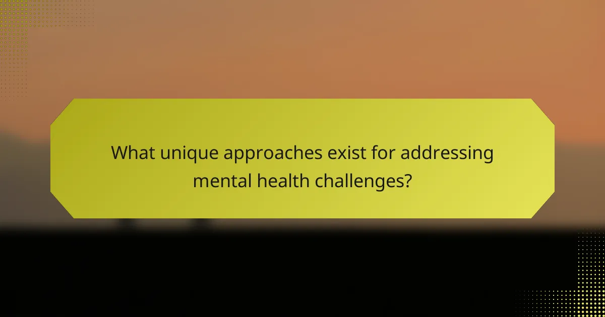 What unique approaches exist for addressing mental health challenges?