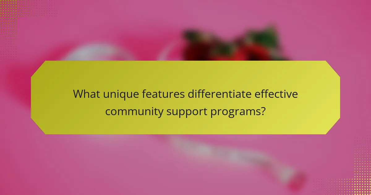 What unique features differentiate effective community support programs?